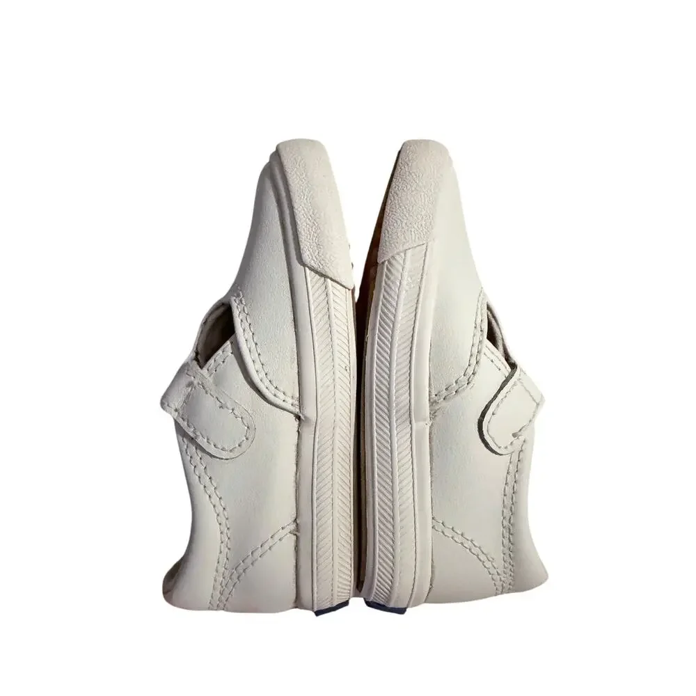 Keds white leather baby toddler T strap Maryjane shoes flower US 5